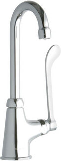 Elkay Single Hole with Single Control Faucet with 4" Gooseneck Spout 6" Wristblade Handle Chrome