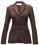 Thumbnail for your product : The Row Risa Single-breasted Wool-blend Twill Blazer - Dark Brown