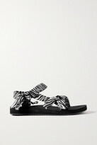 Thumbnail for your product : Arizona Love Trekky Zebra-print Gauze-trimmed Canvas Platform Sandals