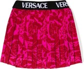 Thumbnail for your product : Versace Children Barocco-print pleated skirt