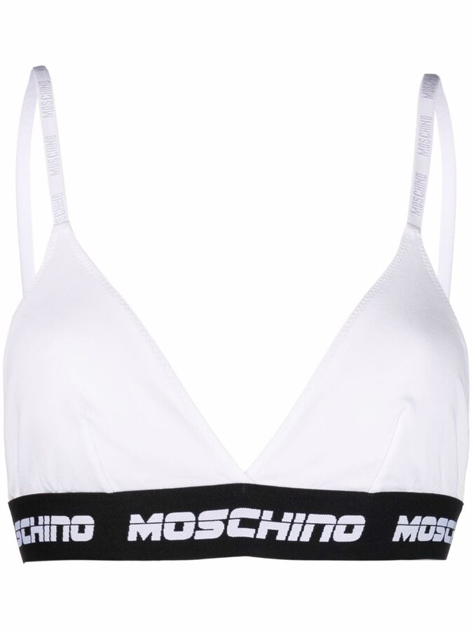 Moschino Logo-Tape Triangle-Cup Bra - ShopStyle