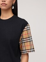 Thumbnail for your product : Burberry Serra cotton t-shirt w/ check sleeves