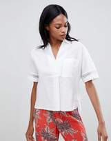 Thumbnail for your product : Whistles Lace Insert Boxy Shirt