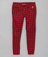 Thumbnail for your product : Dollhouse Red & Black Houndstooth Jeans - Toddler & Girls