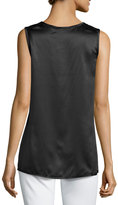 Thumbnail for your product : Vince High-Low Silk Tank, Black