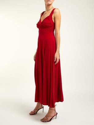 Norma Kamali Twist Front Jersey Dress - Womens - Red