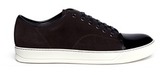 Thumbnail for your product : Lanvin Suede and patent leather sneakers