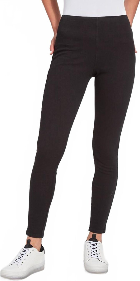Lysse Toothpick Denim Leggings In Black