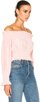Thumbnail for your product : Norma Kamali Cropped Peasant Top