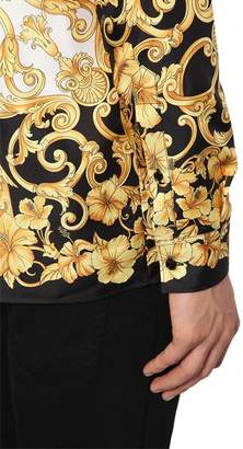 Versace Heritage Hibiscus Printed Silk Shirt