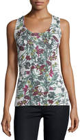 Thumbnail for your product : Neiman Marcus Superfine Floral-Print Cashmere Tank