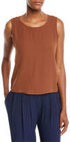 Thumbnail for your product : Eileen Fisher Silk Georgette Round-Neck Shell