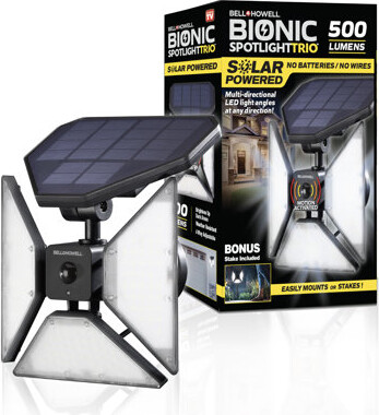 Bell + Howell Bell+Howell Bionic Spotlight Trio with Motion Sensor, Super Bright Landscape Spotlight for Outdoors