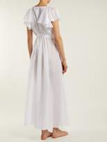 Thumbnail for your product : Three Graces London Laurie Fluted Sleeve Cotton Wrap Dress - Womens - White