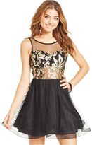 Thumbnail for your product : Roberta Juniors' Sequined Illusion Dress