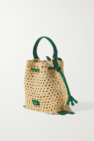 Thumbnail for your product : Anya Hindmarch Frog Embroidered Leather-trimmed Raffia Tote - Neutrals