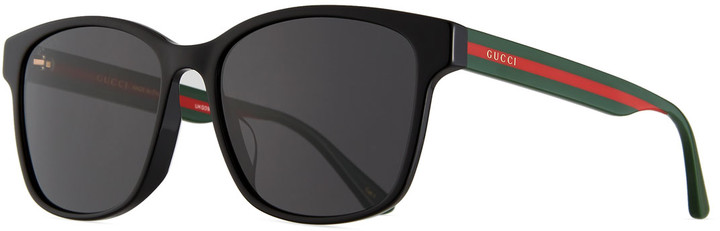 gucci square acetate sunglasses with signature web