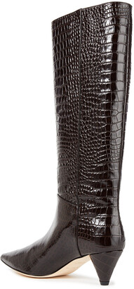 Joseph Croc-effect Leather Knee Boots