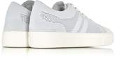 Thumbnail for your product : Neil Barrett Off White Perforated Fabric and Nappa Leather Skateboard Sneakers