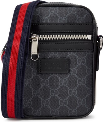 Gucci GG Monogrammed Black Cross-body Bag - Black And Red - ShopStyle