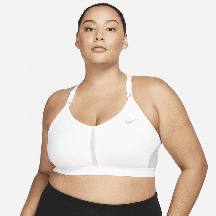 Nike Women's Swoosh Medium-Support Non-Padded Futura Graphic Sports Bra  (Plus Size) in White - ShopStyle