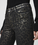 Thumbnail for your product : AllSaints Grace Cropped Mid-Rise Skinny Leopard Jeans, Bronze