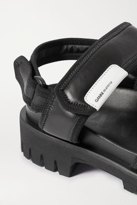 Ganni Hiking Leather Sandals - Black