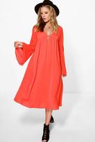 Thumbnail for your product : boohoo Amy V Neck Babydoll Smock Dress