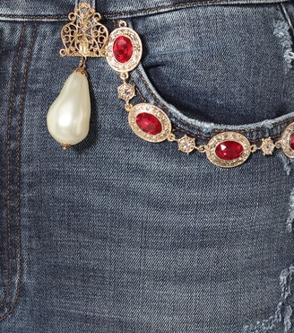 Dolce & Gabbana Embellished high-rise straight jeans