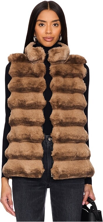 Jocelyn Plush Faux Fur Reversible Vest