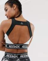 Thumbnail for your product : Reebok Longline Colourblock Bra In Black