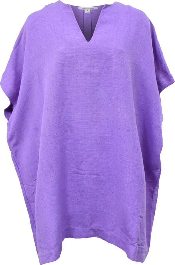 Diane von Furstenberg V-Neck Tunic in Purple Silk