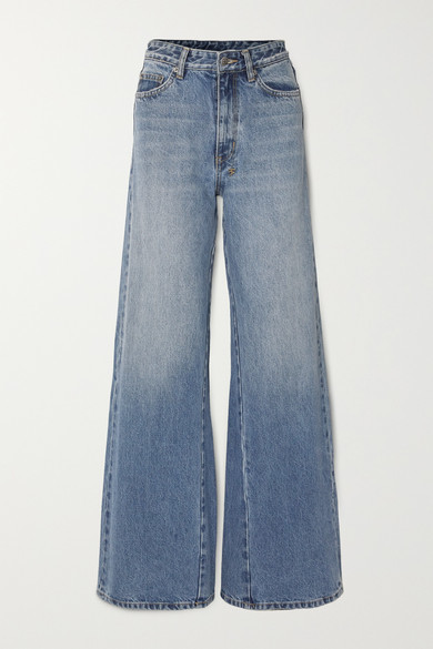 high rise wide leg denim