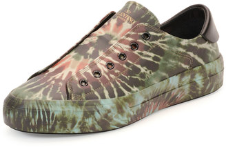 Valentino Tie-Dye Leather Laceless Sneaker, Olive