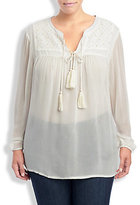 Thumbnail for your product : Lucky Brand Ivory Tassle Top