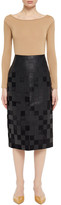 Thumbnail for your product : Gabriela Hearst Kiara Paneled Leather And Silk-velvet Skirt