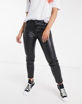 Thumbnail for your product : Pimkie faux leather skinny pants in black