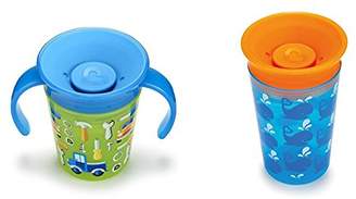 Munchkin Miracle 360 Degrees Sippy Cup with Trainer Cup, 9 oz/266 ml and 6 oz/177 ml, Whales/Cars