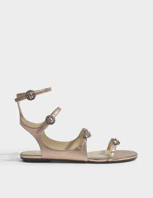 Jimmy Choo Naia flat sandals with crystal buckles