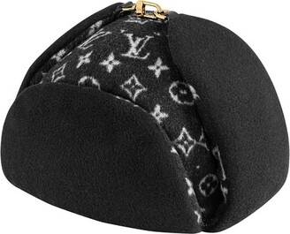LOUIS VUITTON Bonnet Aspen Knit Beanie Hat 100% Wool Black M70548