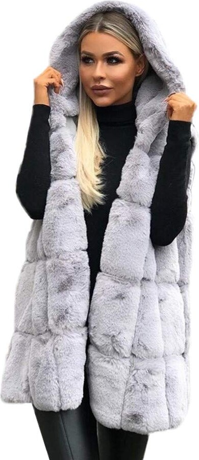 Faux Fur Sleeveless Vest Waistcoat Gilet Wrap Shrug Jacket Coat Body Warmer 