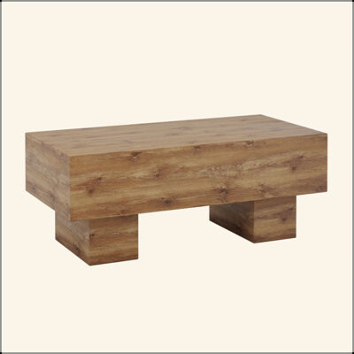 Millwood Pines This Modern Rectangular Coffee Table Features A Stylish Wood Color, Making It An Ideal Addition To Any Living Room Or Apartment, And Measures 43.3 \