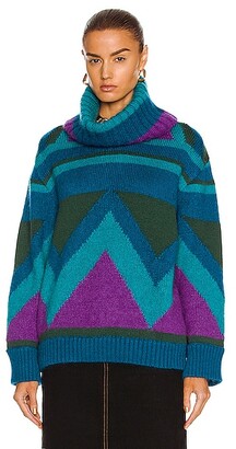 Alberta Ferretti Turtleneck Sweater in Blue