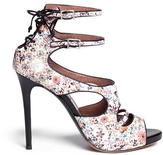 Tabitha Simmons 'Bailey' dizzy floral print bootie sandals'