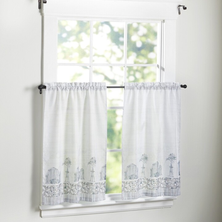 The Lakeside Collection Lakeside Farmhouse Window Curtain Tiers with