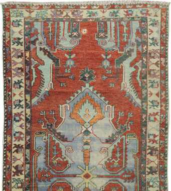 Bungalow Rose Unique Vintage Turkish Geometric Runner Rug for Hallway Decor