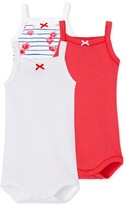 Thumbnail for your product : Petit Bateau Pack of 3 baby girl bodysuits with straps