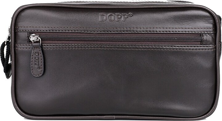Dopp First Class Seasoned Traveler 10.25" Leather Toiletry Bag, Water Resistant, Brown (06947D.BR)