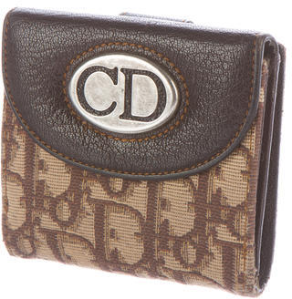 Christian Dior Leather-Trimmed Diorissimo Wallet