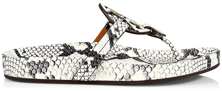 Tory Burch Miller Cloud Embossed Leather Thong Sandals - ShopStyle